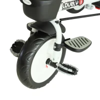 Homcom Triciclo Passeggino per Bambini con Maniglione Tetto Parapioggia Regolabile e Cestino, Rosso(m-5)