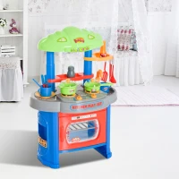 HOMCOM Cucina Giocattolo per Bambini Accessori Luci e Suoni Plastica 46 × 30 ×67cm(m-2)