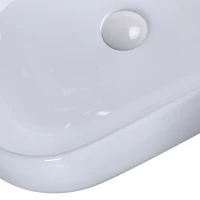 kleankin Lavabo Rettangolare in Ceramica Smaltata Bianco 56 x 42 x 14.5cm(m-6)