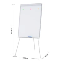 Vinsetto Lavagna Magnetica Cavalletto a Treppiede Altezza Regolabile Cornice in Alluminio con 3 Magnetini e Cancellino 76.5 × 57 × 111.5-167cm(m-3)