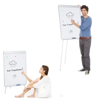 Vinsetto Lavagna Magnetica Cavalletto a Treppiede Altezza Regolabile Cornice in Alluminio con 3 Magnetini e Cancellino 76.5 × 57 × 111.5-167cm(m-4)