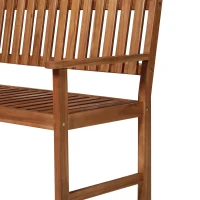 Outsunny Panchina da Giardino panchina giardino legno 2 Persone a Doghe Legno di Acacia 120 x 65 x 91.5 cm Marrone(m-7)