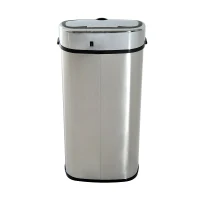 HOMCOM Pattumiera Cestino dei Rifiuti in Acciaio Inox con Sensore a Infrarossi 68L, Rettangolare, Argento(m-4)