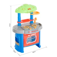 HOMCOM Cucina Giocattolo per Bambini Accessori Luci e Suoni Plastica 46 × 30 ×67cm(m-3)