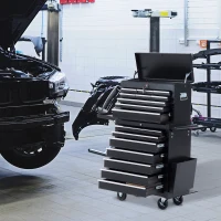 HOMCOM Carrello da Officina Professionale Porta Attrezzi con Cassettiera 61.5 x 33 x 113cm Nero(m-2)