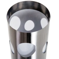 Outsunny Lampada da Terra Giardino Esterno LED a Energia Solare Design Moderno Acciaio Φ19.7 × 63cm(m-6)