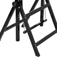HOMCOM Banco de Trabajo Plegable con Altura Ajustable Tableros Regulables en Ancho y Distancia Carga Máx.100 kg 60x59x77-107 cm Negro y Plata(m-8)