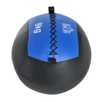 HOMCOM Palla Medica cross-training Fitness Wall Ball 9kg in Ecopelle Ф35cm Nero-Blu(m-8)