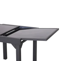 Outsunny Tavolo Allungabile per Casa e Giardino Nero 160x80x75cm(m-7)