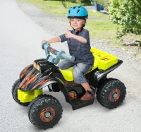 Qaba Quad moto elettrica per bambini, nero e giallo(m-2)