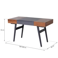HOMCOM Scrivania Allungabile Tavolo in Legno e Acciaio Design Moderno con Scompartimenti Nascosti 60x76x130-190cm(m-6)