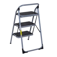 HOMCOM Scaletta Sgabello Pieghevole 3 Gradini Portata Max 150kg Ferro 92 × 48 × 62cm(m-7)