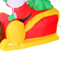 Homcom - Babbo Natale con Renne Gonfiabile Pupazzi Luminosi a LED in Poliestere 210 x 80 x 120cm Rosso e Marrone(m-6)