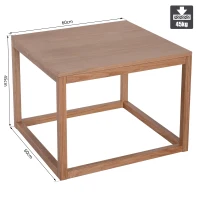 HOMCOM Tavolino da Caffè da Salotto Quadrato Design Neurale Ampio Piano Legno MDF Resistente Capacità di Peso:45kg 60x60x45cm(m-3)