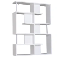 Open Box Homcom Mobile a Scaffali Libreria 5 Livelli in Legno, Bianco, 120x28.6x160cm(m-1)