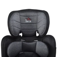 HOMCOM Seggiolino Auto 0-36kg, Bambini Gruppo 1,2,3 Età 3-12 Anni, con Cintura di Sicurezza, Nero e Grigio 43 x 41 x 70-79cm(m-10)