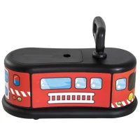 HOMCOM Camion dei Pompieri con Vano Portaoggetti Cavalcabile Bambini Plastica 21.5 × 48 × 34cm(m-4)