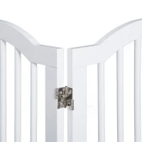 PawHut Cancellino per Cani Pieghevole a 3 Sezioni in Legno Verniciato Lucido, 154.5x1.8x61cm, Bianco(m-9)