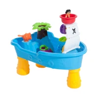 HOMCOM Set Giocattoli da Spiaggia 20pz con Nave Pirata, Mulino a Vento e Stampini, 60 x 38 x 28cm(m-1)