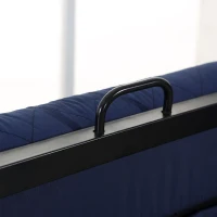Homcom - Brandina Pieghevole con Materasso Divano Letto Portabile con Ruote Blu(m-9)