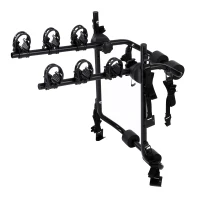 HOMCOM Portabici Posteriore per Auto Portata 3 Bici Pieghevole con 6 Corde Acciaio Portata 40kg(m-4)