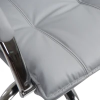 Vinsetto Poltrona Sedia da Ufficio Design Moderno Altezza Regolabile Imbottita, Pelle PU Cotone PP, Grigio, 64 x 57 x 91-101 cm(m-7)