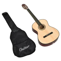 HOMCOM Chitarra Classica da 40" per Adulti con Custodia, Accordatore, 3 Plettri e 6 Corde Nylon di Ricambio(m-1)