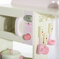 HOMCOM Cucina Giocattolo per Bambini con Accessori Legno 71 × 30 × 97.5cm(m-10)