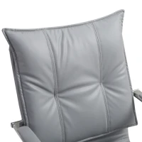 Vinsetto Poltrona Sedia da Ufficio Design Moderno Altezza Regolabile Imbottita, Pelle PU Cotone PP, Grigio, 64 x 57 x 91-101 cm(m-5)