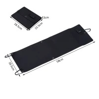 Outsunny - Caricabatteria Solare 10W Pieghevole con 3 Pannelli ad Alta efficienza 58 x 18.5cm Nero(m-3)