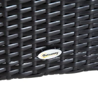 Outsunny Set 5pz Mobili da Giardino Tavolo con 4 Sedie Balcone Rattan Marrone(m-12)