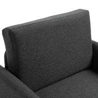 HOMCOM Poltrona Sedia Robusta Tappetini antiscivolo con Cuscini da Soggiorno Lino, Spugna 82 x 65 x 78cm Grigio scuro, Nero(m-4)