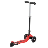 Homcom Monopattino per Bambini con 3 Ruote Fluo e Freno, Rosso(m-4)