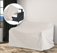 HOMCOM – Telo Copridivano Telo Arredo Multiuso in Tessuto Oxford Crema 140 × 84 × 56/94 cm(m-2)