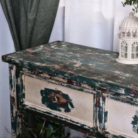 HOMCOM Tavolo Consolle da Ingresso in Legno Multicolore con 2 Cassetti e Scaffale Inferiore (110x38x90 cm)(m-6)