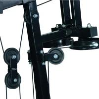 HOMCOM Panca per Allenamento Casa Palestra Multifunzione Professionale Addominali Gambe Pettorali in Acciaio Nero 125x106x205cm(m-8)