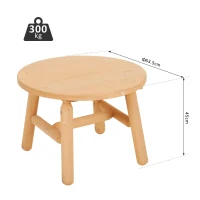 Outsunny Tavolino da Giardino da Caffè per Esterno Rotondo Antimuffa e Antimacchia Facile da Montare in Legno Resistente Ф63.5x45cm(m-3)