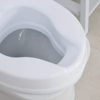 HOMCOM Rialzo per WC Larghi 31-36 cm in PP Bianca con Coperchio e Sedile Alto 10 cm, per Anziani e Disabili Max 130 kg(m-7)