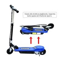 HOMCOM Monopattino EScooter Pieghevole per Bambini Velocità Max 12KM/H, 81.5 x 37 x 96cm, Blu(m-6)