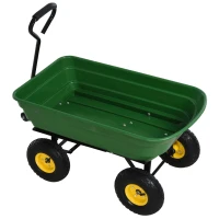 Outsunny Carretto Ribaltabile Rimorchio a Mano Struttura Acciaio Port. 250Kg(m-1)