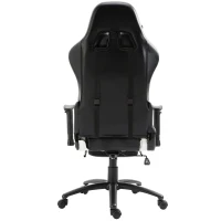 Vinsetto Sedia Gaming con Poggiapiedi Poltrona Ufficio Ergonomica Presidenziale Girevole 68 × 63 × 128-137cm Schienale Reclinabile Nero(m-8)