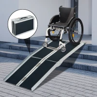 HomCom Rampa per Sedia a Rotelle in Alluminio Ripiegabile a Valigia,  61x36x16cm(m-2)