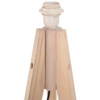 HOMCOM Lampada da Terra con Treppiede Paralume in Tessuto, Altezza 146 cm, Supporto Lampadina E27, Crema, 52x52x146 cm(m-6)