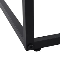 HOMCOM Tavolino Laterale da Divano o Letto Forma a "C" Design Industriale Metallo e MDF Fino 20 kg 56x36x68cm(m-8)