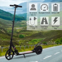 HOMCOM Monopattino Elettrico Pieghevole Nero, Velocità Massima 15 km/h, Autonomia 10 km(m-6)