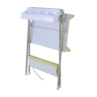 HOMCOM Fasciatoio Pieghevole Multiuso con Vaschetta Bagnetto per Neonati in Plastica Atossica 85 x 70 x 92cm(m-7)