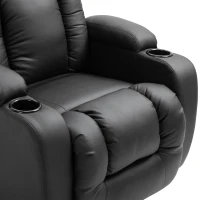 HOMCOM Poltrona Massaggiante Riscaldante Reclinabile in Similpelle Nera con 8 Punti di Massaggio e Telecomando, 90x93x103cm(m-8)