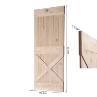 HOMCOM - Porta Scorrevole in Legno in Stile Country, 213 x 96.5 x 3.5cm, Colore: Naturale(m-3)
