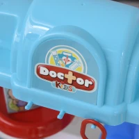 HOMCOM Ambulatorio Ospedale Giocattolo Dottore per Bambini 3-6 Anni con 26 Accessori Inclusi, Blu e Bianco(m-9)