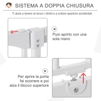 HOMCOM Cancelletto per Bambini in Metallo a Pressione con Doppia Chiusura 96 x 72.5cm(m-5)